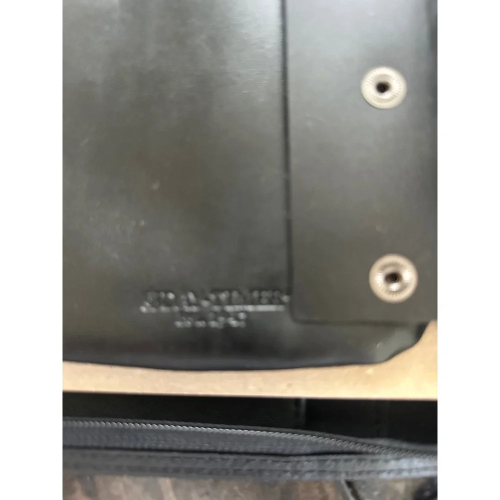 Day-Timer Black Leather Zippered 7 Ring Desk Size Organizer Planner Binder EUC